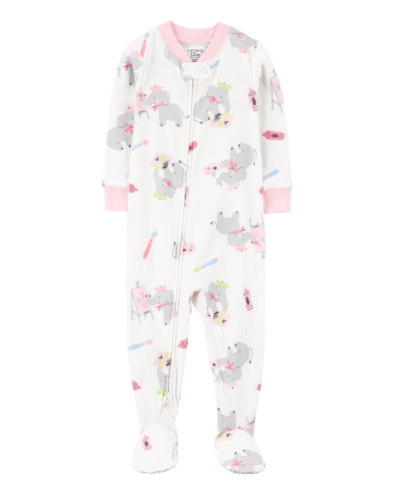 Toddler 2-Pack Cotton Rib 1-Piece Footie Pajamas, image 2 of 6 slides
