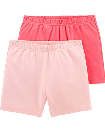 Kid 2-Pack Pink Bike Shorts, 