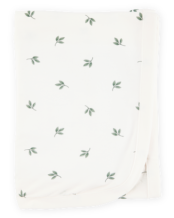 Baby Leaf Print PurelySoft Blanket - Ivory, 