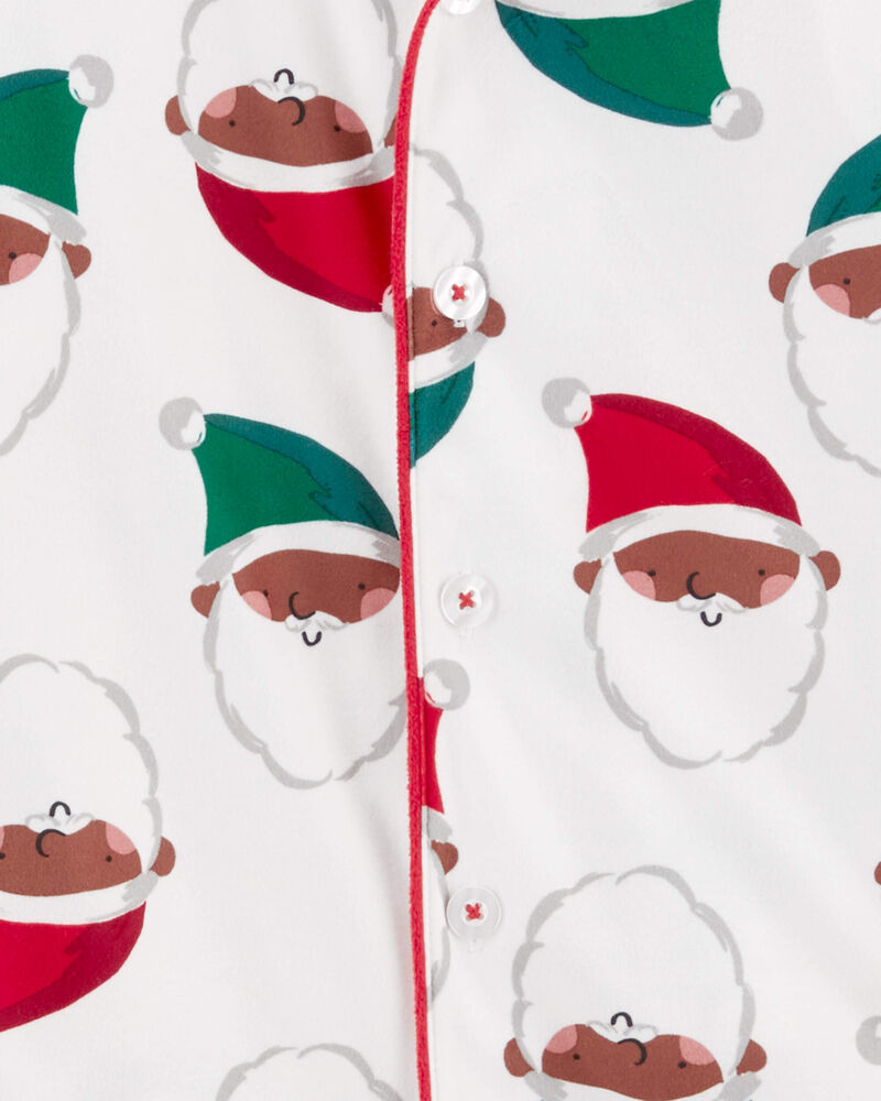 Kid 2-Piece Santa Fleece Coat Style Pajamas, image 3 of 4 slides