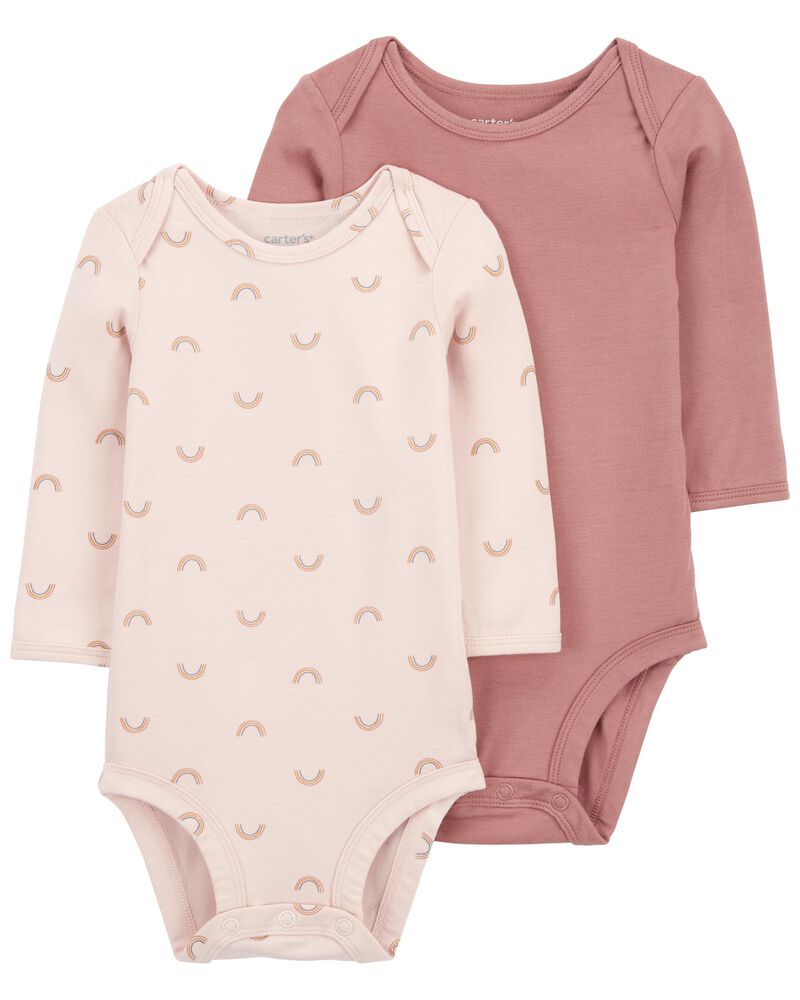 Baby 2-Pack PurelySoft Long-Sleeve Bodysuits, image 1 of 6 slides