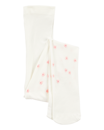 Baby Floral Tights - Cream, 