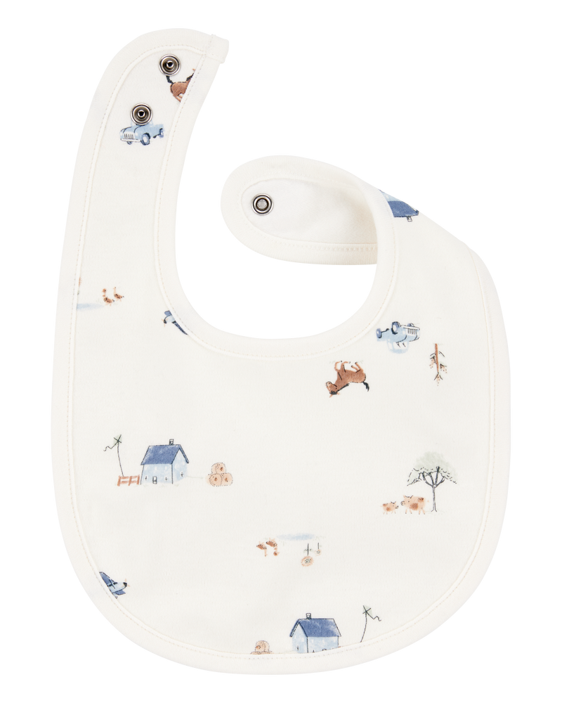 Baby 3-Pack Dog Bibs - Blue/Ivory, image 2 of 4 slides