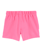 Kid Pull-On French Terry Shorts - Pink, image 2 of 4 slides