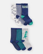Kid 6-Pack Dinosaur Crew Socks, image 2 of 3 slides