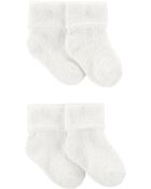 Baby 4-Pack Foldover Chenille  Booties, image 1 of 2 slides