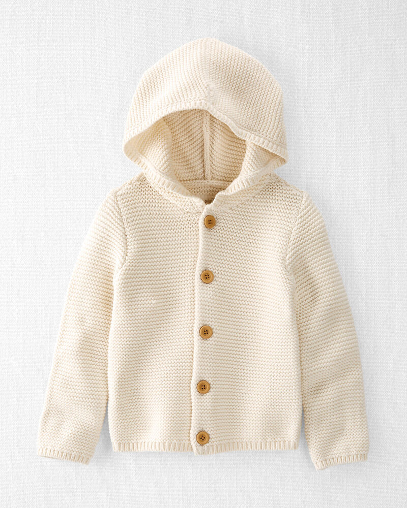 Toddler Organic Cotton Signature Stitch Cardigan, image 1 of 4 slides