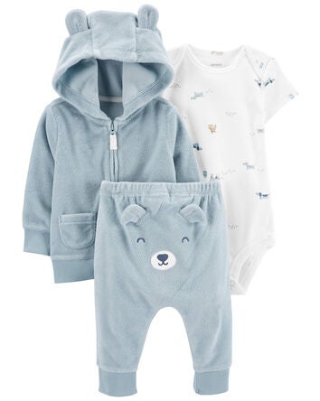 Baby 3-Piece Bear Little Cardigan Set, 