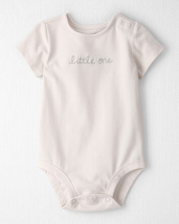 Baby Girl 2-Piece Organic Cotton 'Little One' Bodysuit & Pant Set, 