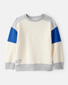 Boys Color Block Pullover Sweatshirt - Ivory, image 1 of 3 slides