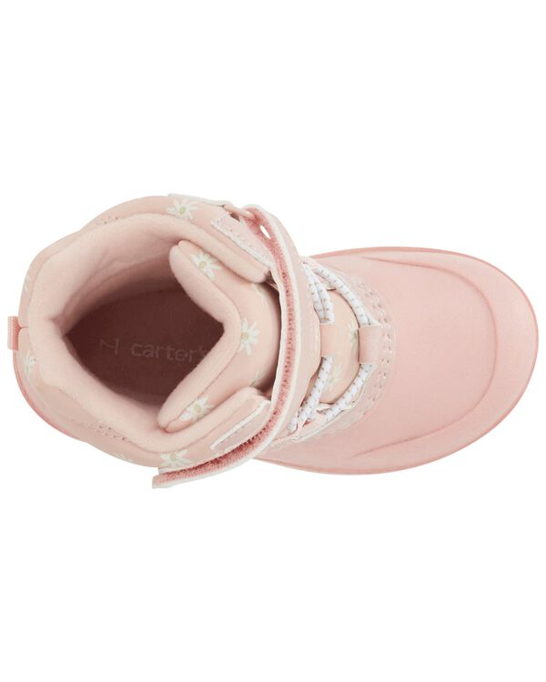 Pink Toddler Floral Snow Boots