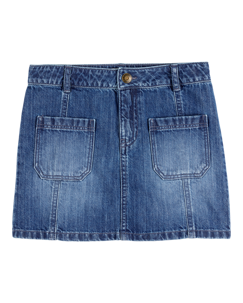 Kid Icon Denim Skirt - Blue, image 1 of 3 slides