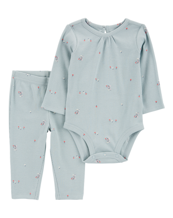 Baby 2-Piece Mouse Print Bodysuit Pant Set, 
