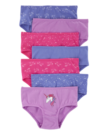 Kid 7-Pack Unicorn Brief Stretch Cotton Undies, 