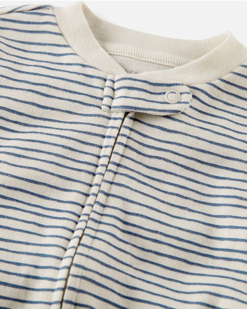 Baby Organic Cotton Sleep & Play Pajamas in Stripes, image 2 of 4 slides