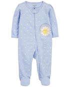 Baby 2-Way Zip Polka Dot Cotton Sleep & Play Pajamas, image 1 of 3 slides