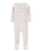 Baby Girl Floral Print Snug Fit Cotton Footie 1-Piece Pajamas, image 1 of 4 slides