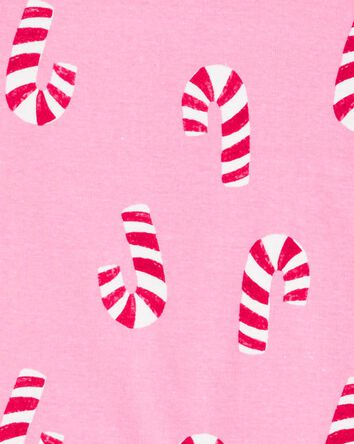 2-Piece Christmas Candy Cane 100% Snug Fit Cotton Pajamas, 