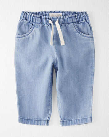 Baby Organic Cotton Chambray Pants, 