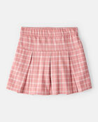 Kid Plaid Pleated Pull-On Skort - Pink, image 1 of 4 slides