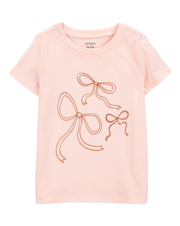 Toddler Girl Bow Short-Sleeve Graphic Tee - Pink, 