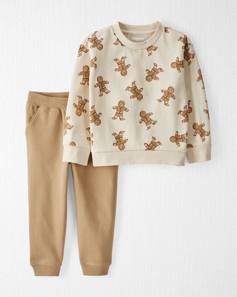 Toddler 2-Piece Gingerbread Man Holiday Set Made with Organic Cotton, image 1 of 5 slides