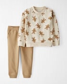 Toddler 2-Piece Gingerbread Man Holiday Set Made with Organic Cotton, image 1 of 5 slides