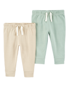 Baby Green 2-Pack Pull-On Pants, image 1 of 4 slides