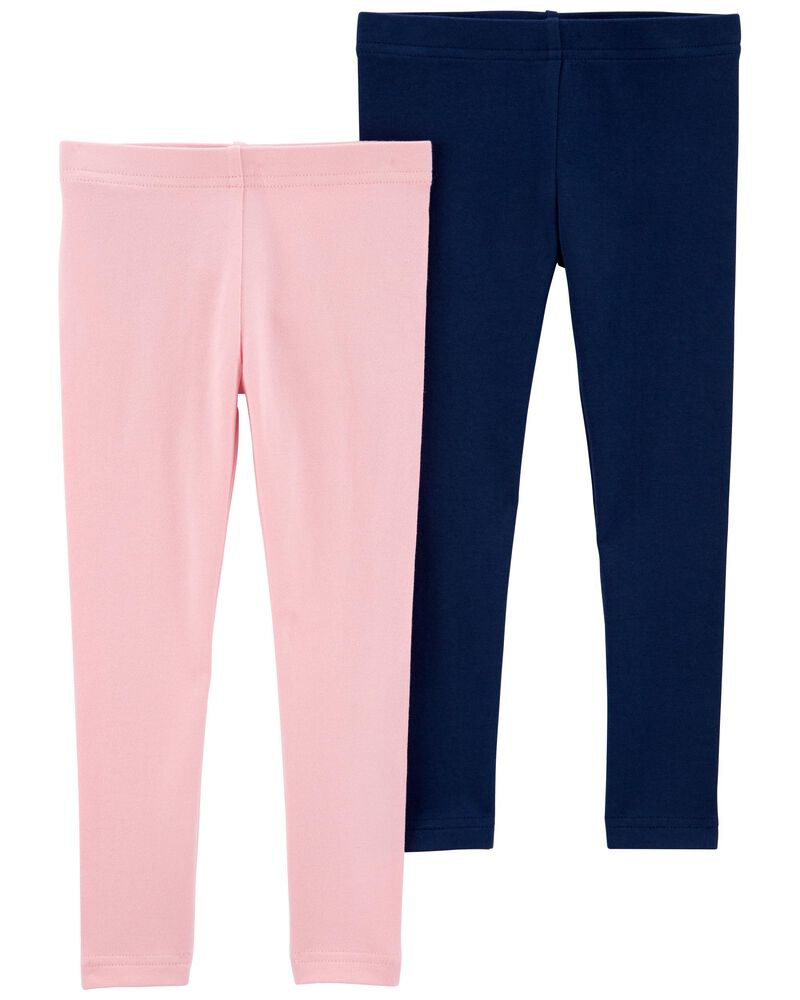 Toddler 2-Pack Light Pink & Navy Leggings Set, image 1 of 1 slides