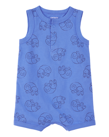 Baby Hermit Crab Print Cotton Romper, 