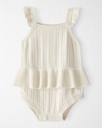 Baby Organic Cotton Pointelle Romper, 