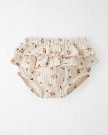 Baby Floral Print Organic Cotton Gauze Diaper Cover, 