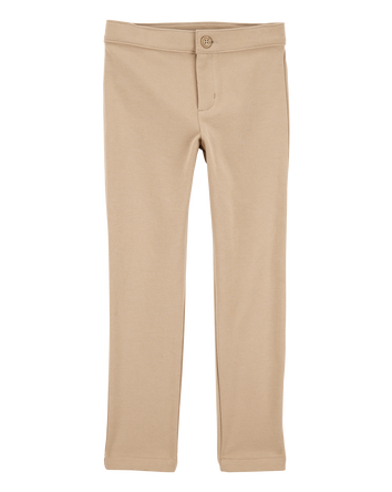 Kid Ponte Knit Uniform Pants - Khaki, 