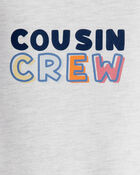 Baby Cousin Crew Long-Sleeve Graphic Bodysuit - Grey, image 2 of 3 slides