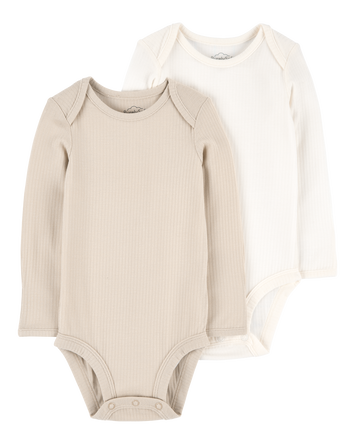 Baby 2-Pack Long-Sleeve PurelySoft Bodysuits, 