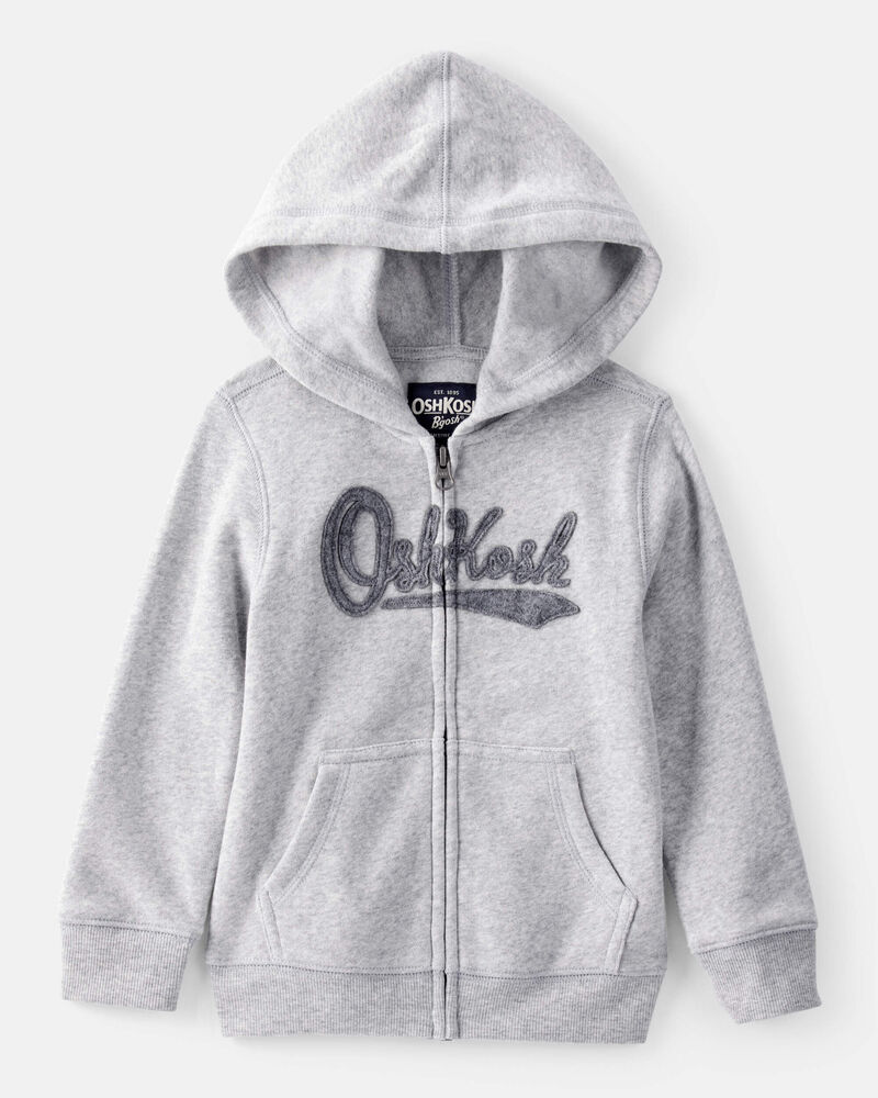 Toddler Boy OshKosh Fleece Logo Zip Jacket - Grey, image 1 of 4 slides