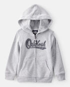 Toddler Boy OshKosh Fleece Logo Zip Jacket - Grey, image 1 of 4 slides