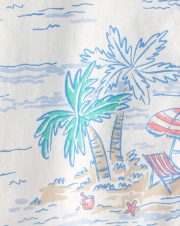 Baby Boy Tropical Beach Short-Sleeve Romper, 