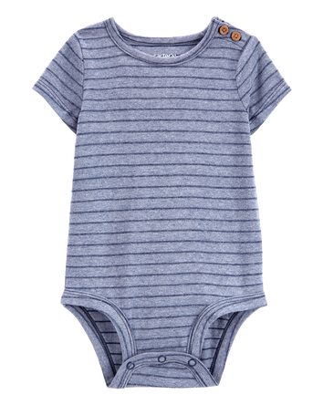 Striped Short-Sleeve Bodysuit, 