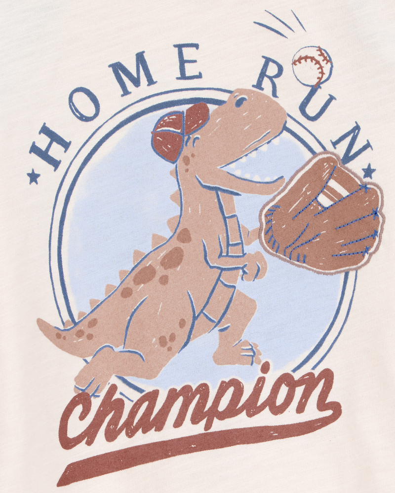 Baby Dinosaur Baseball Short-Sleeve Tee, image 2 of 3 slides