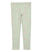 Baby Girl Floral Stretch Leggings - Green, image 2 of 5 slides