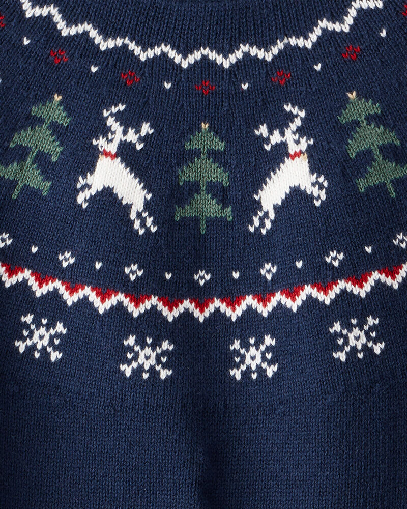 Kid Fair Isle Organic Cotton Sweater, image 3 of 5 slides