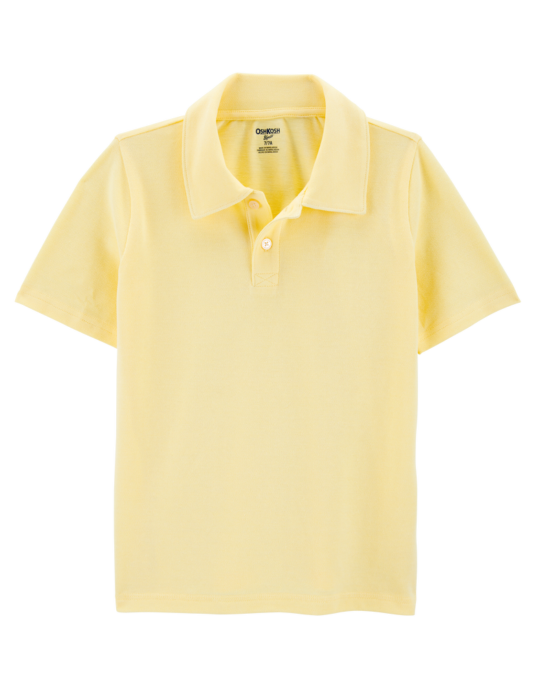 Kid Pique Uniform Polo Shirt - Yellow, image 1 of 3 slides