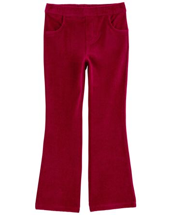 Kid Pull-On Velour Flare Pants, 