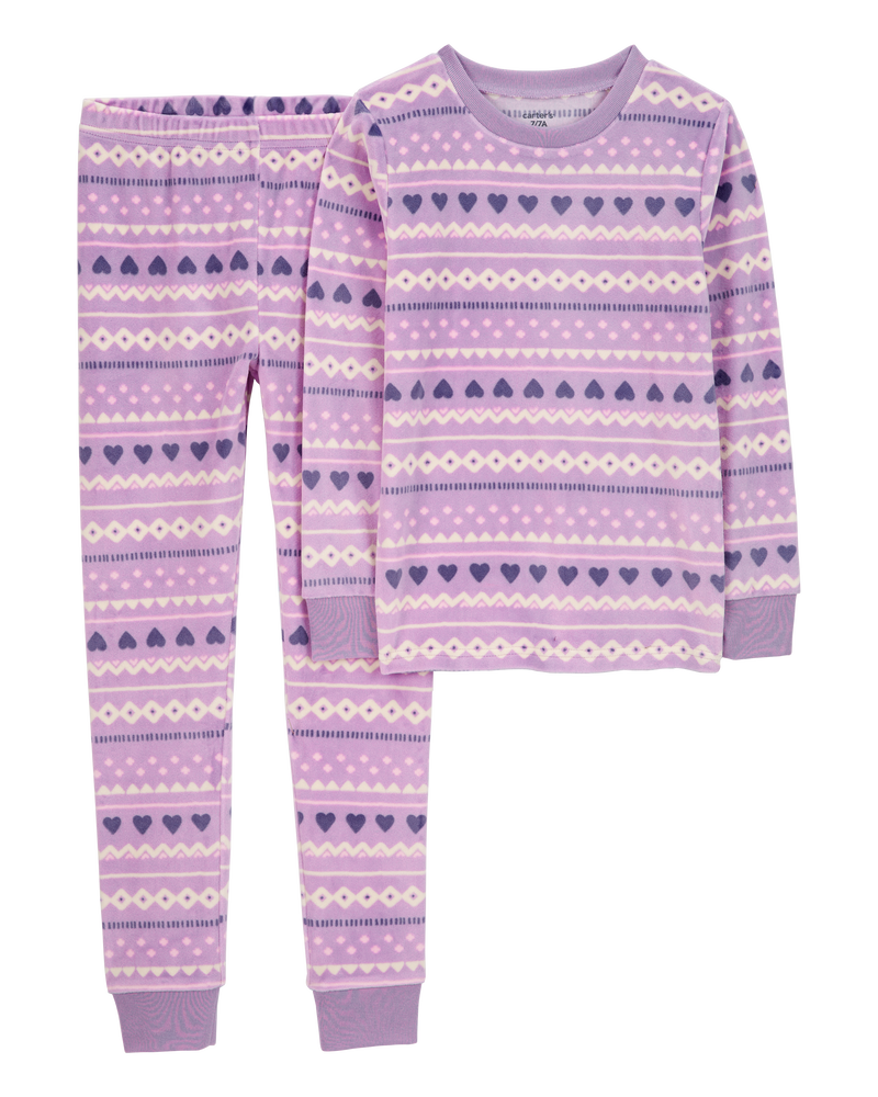 Kid 2-Piece Fair Isle Fuzzy Velboa Pajamas, image 1 of 3 slides