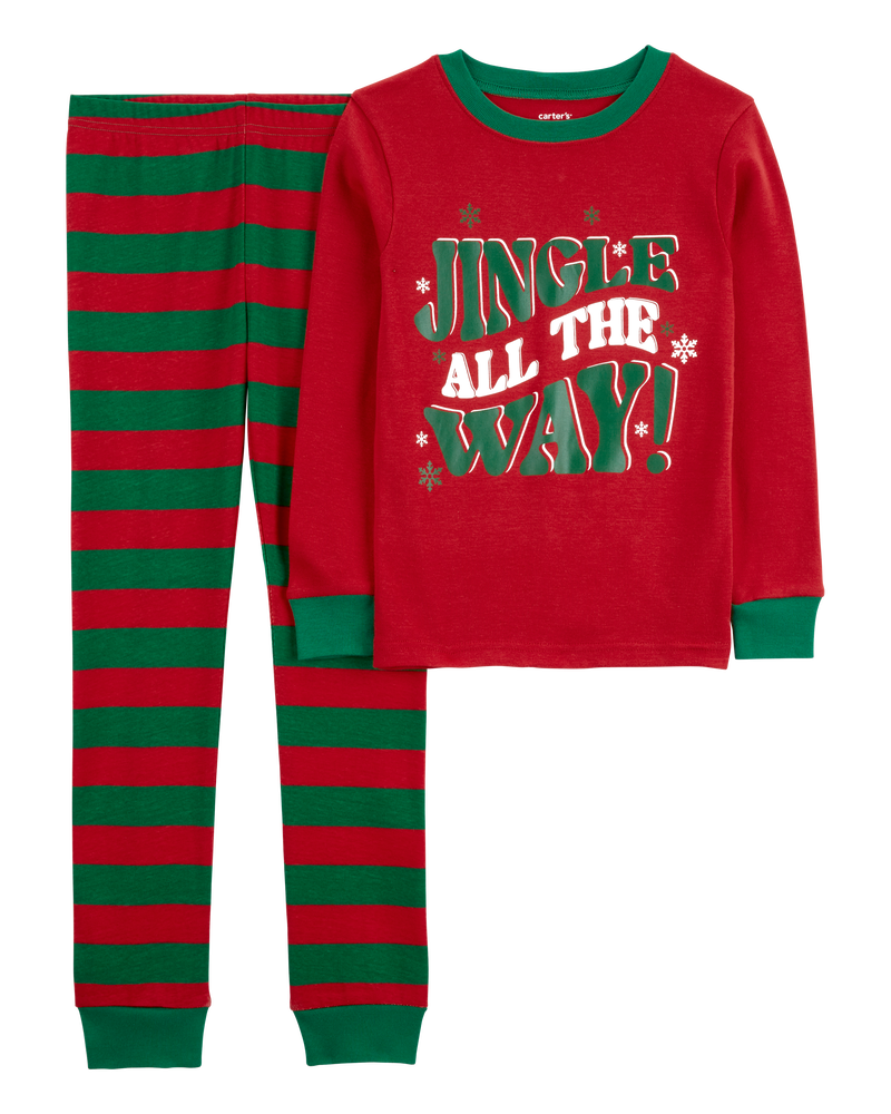 Kid 2-Piece Christmas Jingle All The Way 100% Snug Fit Cotton Pajamas, image 1 of 3 slides
