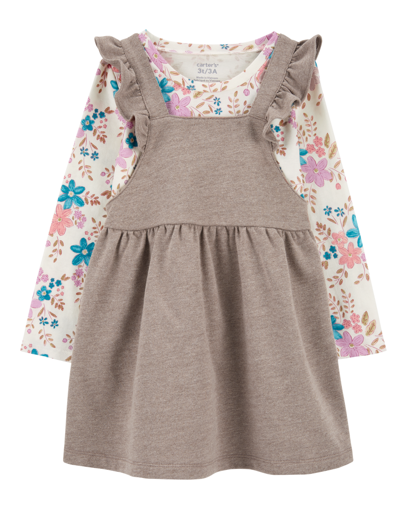 Baby 2-Piece Floral Tee & Flutter Jumper Set, image 1 of 6 slides