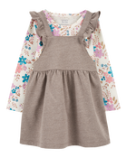 Baby 2-Piece Floral Tee & Flutter Jumper Set, image 1 of 6 slides