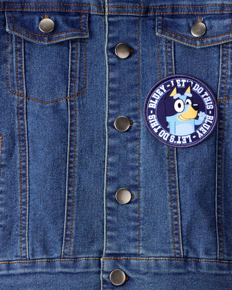 Toddler Bluey Denim Jacket - Blue, image 4 of 6 slides