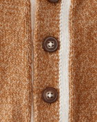 Baby Varsity Button-Down Sweater - Brown, image 2 of 3 slides